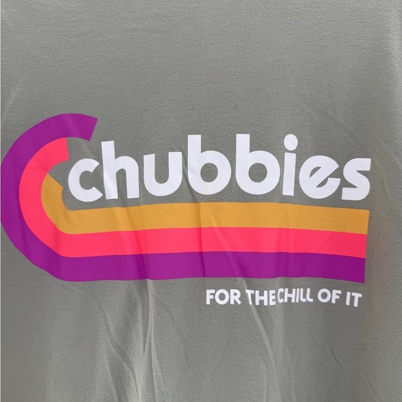 Chubbies Olive Tee with Logo Accent For The Chill of It Size Large - Picture 4 of 7
